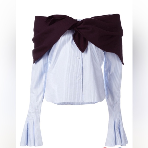 Jacquemus La Reconstruction Cotton Shirt with wool scarf sz 36/ S - Picture 1 of 10